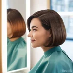 헤어디자이너 SNS 홍보 사례 - **A joyful client with a stunning new hairstyle after a professional transformation.** The image fea...